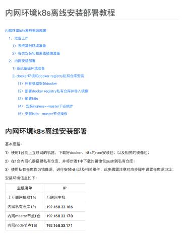 內(nèi)網(wǎng)環(huán)境k8s離線安裝部署教程 pdf 下載 圖1