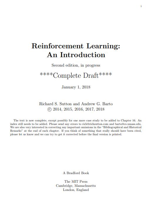 Reinforcement Learning An Introduction (2nd Edition) PDF 下載 圖1